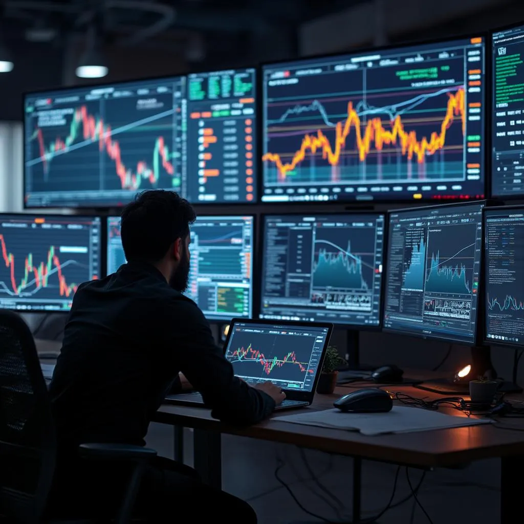 Equipo de análisis financiero en acción